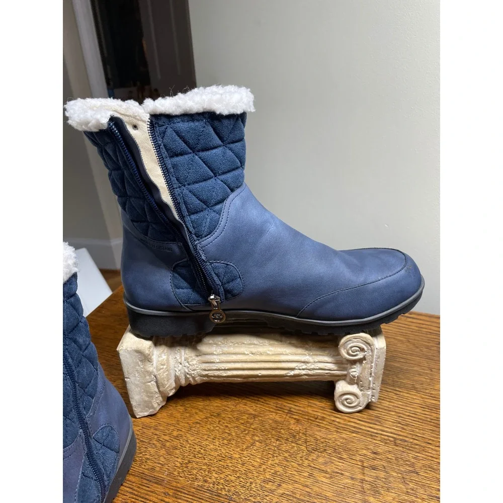 JBU Jambu Gabriella‎ Womens 11M Navy Blue Water Resistant Quilted Faux Fur Boots